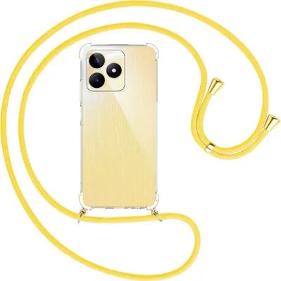 Produktbild von Handykette Backcover-Schutzhülle mit Band (Metall goldfarben) für Realme C53 (RMX3760, 6.74'') - gelb
