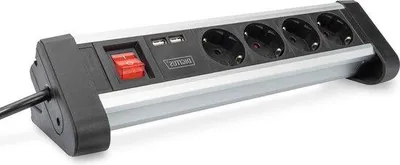 Obrázok produktu pre USB nabíjací panel so 4 zásuvkami a vypínačom pre kanceláriu a montáž na stenu