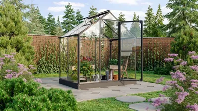 Produktbild von Vitavia Gewächshaus "Triton 2500" inkl. Stahlfundament schwarz 2,5 m² 3 mm ESG