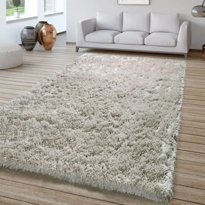 Produktbild von TT Home Wohnzimmer Hochflor Teppich Shaggy Sehr Soft Und Weich Unifarben, In Grau Größe 120x170 cm
