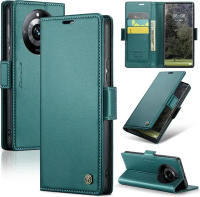 Immagine prodotto di Custodia Realme 11 Pro, portafoglio in pelle porta carte di credito custodia protettiva con funzione stand per Realme 11 Pro/ Realme 11 Pro+ Verde