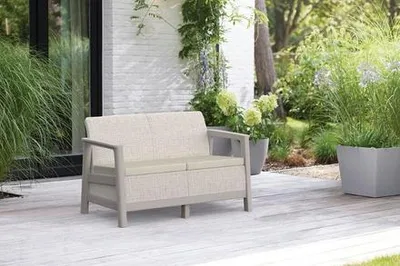 Productafbeelding van Keter Scandi tweezitsbank, beige en grijs