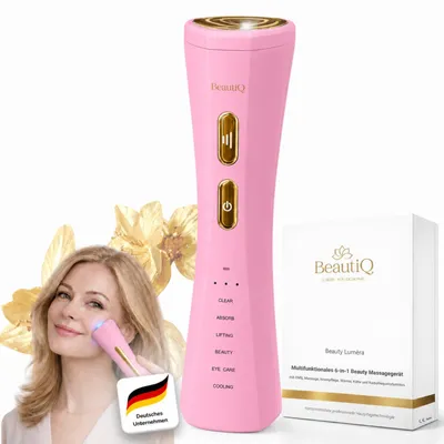 Produktbild von Gesichtsmassagegerät Lumèra - 6 Funktionen in 1 Gerät gegen alternde Haut, EMS & Radiofrequenz, Anti-Aging, Echtgoldaufsatz für Wärme-/Kälteleitung