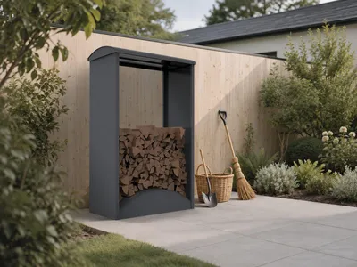 Produktbild von Norlinio Kaminholzregal Arco, Anthrazit