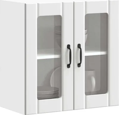 Zdjęcie produktu dla vidaXL Szafka kuchenna ze szklanymi drzwiami Lucca Biały materiał drewnopochodny