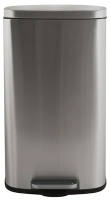 Immagine prodotto di Portarifiuti Spirella 50 litri in acciaio inox con chiusura ammortizzata e contenitore interno "Akira" Portarifiuti da cucina Softclose Portarifiuti argento opaco