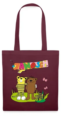 Produktbild von Spreadshirt Janosch Tiger und Bär Freundschaft Stoffbeutel, One size, Burgunderrot