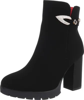 Produktbild von Ital-Design Damen Stiefeletten Leicht gefüttert Suede-look High-Heel Stiefeletten 87108576 Schwarz Gr.  38