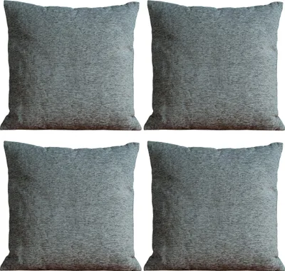 Produktbild von 4er Set Kissenhüllen 45x45 cm dunkelgrau meliert als weiche Dekokissen