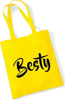 Produktbild von Huuraa Jutebeutel Besty Bestie 10 Liter Yellow Baumwolle Tasche Geschenkidee