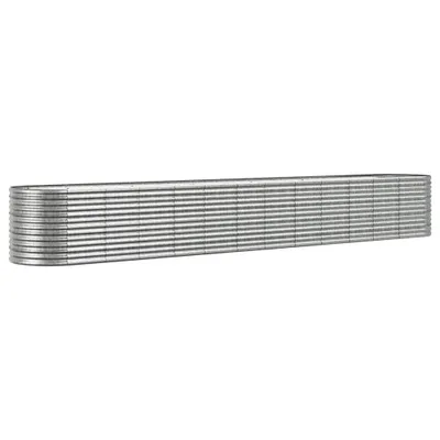 Image de vidaXL Lit surélevé Acier revêtu par poudre 512x80x68 cm Argenté