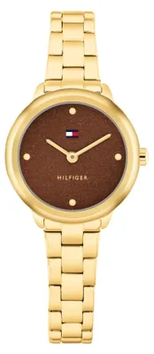 Produktbild von Tommy Hilfiger Zwei-Zeiger-Quarzwerk-Uhrfür Damen mit Goldfarben Edelstahlarmban