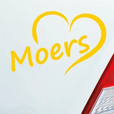 Produktbild von Auto Aufkleber Moers Herz Stadt City Love Liebe Heimat 12,5x8 cm Gelb Sticker Heckscheibenaufkleber
