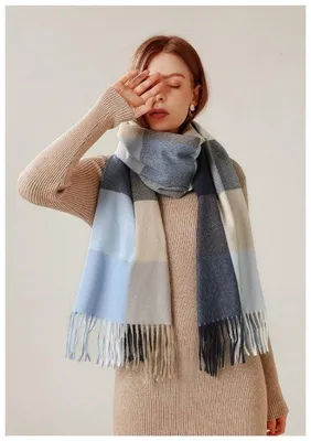 Produktbild von Unyqoos® Damen Schal 200 x 65 cm, weich & warm, klassisches Karomuster mit Fransen – große, elegante Stola