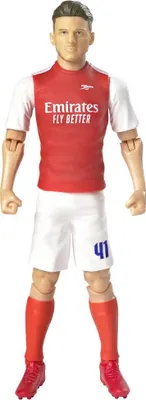A full-body shot of an action figure of a soccer player.