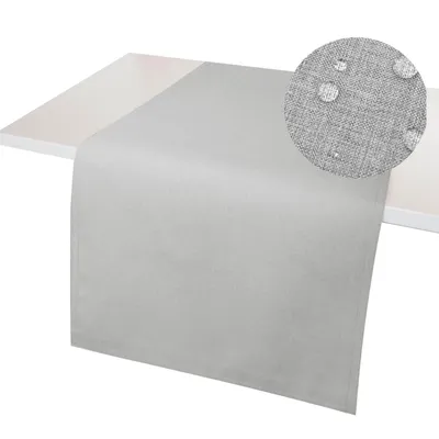 Produktbild von LEINEN Optik 40x100 HELLGRAU Fleckschutz WENDE Tischläufer doppelt genäht grau WINDSTABIL
