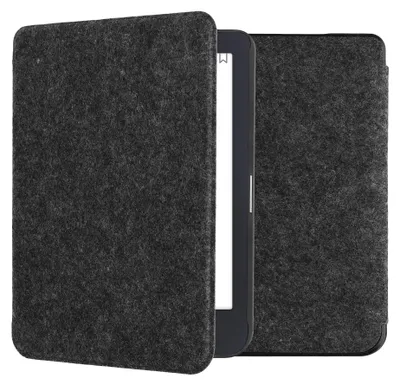 Produktbild von kwmobile Hülle kompatibel mit Tolino Shine 3 - Filz Stoff eReader Schutzhülle Cover Case - Dunkelgrau