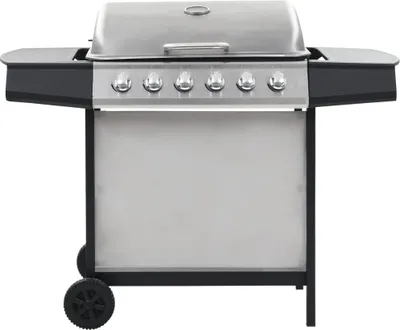 Produktbild von vidaXL Gasgrill mit 6 Flammen Edelstahl Silbern