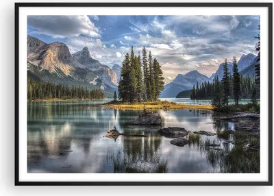 Produktbild von Gerahmtes Poster - Schwarzer Rahmen - See Landschaft Natur - 100x70 cm - Wand Bild - Wanddeko - Wandbilder - Kunstposter - Wandposter - Bilderrahmen - Bilder - Kunstdruck - Wandbild - P2BAA100x70-4133