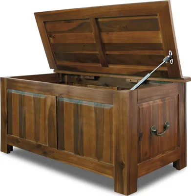 Produktbild von CASARIA® Holztruhe mit Deckel Groß 103L Volumen Sitzbank Stauraum 160kg belastbar Holz Akazie Flur Schatztruhe Truhe Schatzkiste Kolonialstil Braun