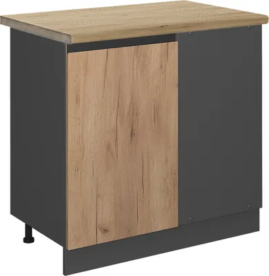Produktbild von Eckunterschrank Vicco R-Line Goldkraft Eiche 86 cm  J-Shape, AP Eiche, Model 46454