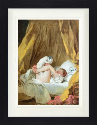 Produktbild von Jean-Honoré Fragonard Gerahmtes Bild Mit Edlem Passepartout | Wand-Bilder | Im Bilderrahmen - La Gimblette, Mädchen Mit Hund, 1770-1775 (40 x 30 cm)