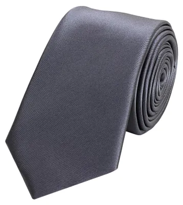 Produktbild von Fabio Farini - 1 Stück Herren Krawatten Grau - klassische Männer Schlipse in 6cm Breite Schmal (6cm), Dunkelgrau Unifarben - Imperium