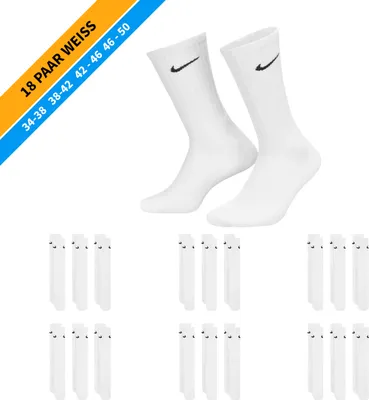 Produktbild von NIKE Socken - Farbe: 18 Paar Weiß Tennis Socken - Größe: 46-50