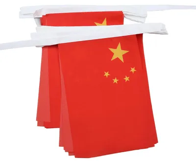 Wimpelkette China 12 m, 20 Flaggen, Polyester, 45x30 cm, mehrfarbig