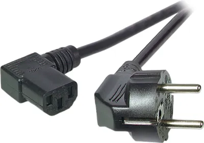 Zdjęcie produktu dla EFB Netzkabel Schutzkontakt 90°-C13 90°,sw,5.0m,3x1.0mm