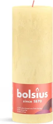 Produktbild von Bolsius Rustik Stumpenkerze Zartes Gelb 190/68mm