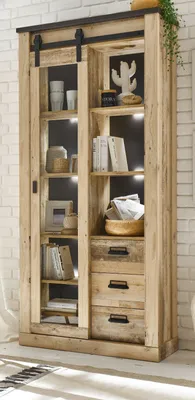 Produktbild von Vitrine "Stove" in Used Wood Vitrinenschrank 93 x 201 cm mit Soft-Close