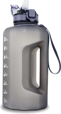 Immagine prodotto di GEMFUL 2,2L bottiglia con cannuccia grigio senza BPA per lo sport e l'uso quotidiano