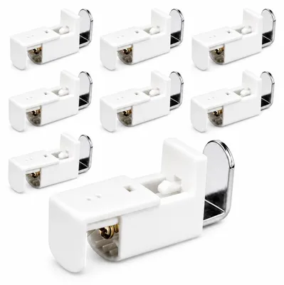 Image de Support et fixation pour rideaux plissés - Lot de 8 pièces - Installation sans perçage - Plage de réglage : 20 mm