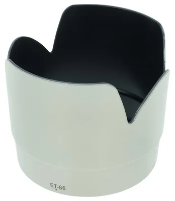 Produktbild von vhbw Gegenlichtblende für 77mm Objektiv, tulpenförmig, Bajonettverschluss, 11,3 cm, weiß / grau