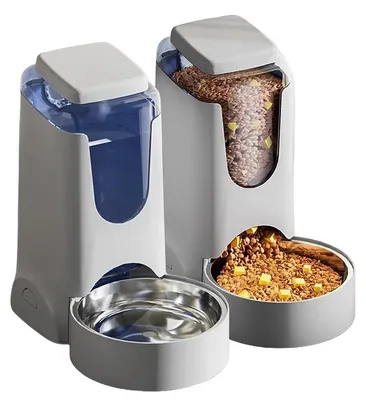 Produktbild von Automatischer Futterspender für Katze & Hund 2.8L Futterautomat 4L Wasserspender Set mit Edelstahlnapf Anti-Rutsch Haustier Futterstation