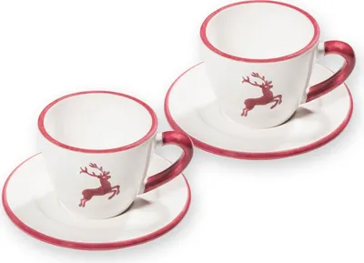 Immagine prodotto di Vetroceramica Gmundner Cervo rosso Bordeaux, espresso per 2 persone