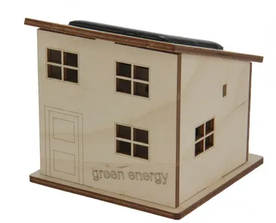 Produktbild von Modellbausatz Green Energy Lernmodell mit Solarzelle, Akku, LED, 78x75x75 mm