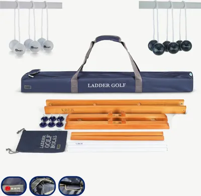 Produktbild von Ubergames - Leitergolfspiel - Harte Golfbälle - Schwarz/Weiß - Hartholz - Mit Tasche
