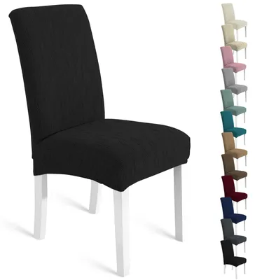 Imagen del producto de Juego de 2 fundas elásticas universales para sillas - Color negro