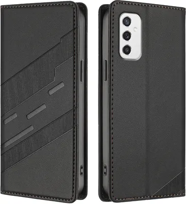 Produktbild von Hülle für Samsung Galaxy M52 5G, Kunstleder Brieftaschen Handyhülle mit Kartenfach und Standfunktion Schwarz