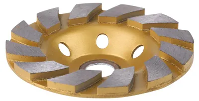 Produktbild von 10 cm Diamant-Segment-Schleifscheibe, 6 Löcher für Marmor, Beton, Stein