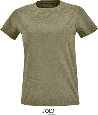 Produktbild von SOLs 02080 | Damen Round Neck Fitted T-Shirt Imperial - Farbe: Heather Khaki - Größe: XXL