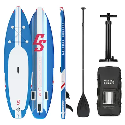 Immagine prodotto di CAPITAL SPORTS Lanikai Cruiser 9.8 - Set da SUP gonfiabile, composto da: tavola + pagaia + leash + zaino + pompa, forma Cruiser, pagaia telescopica