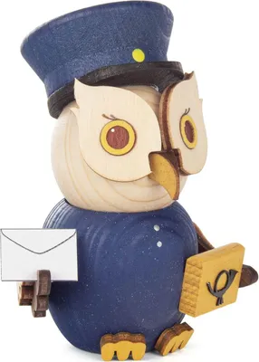 Obrázok produktu pre Miniatúrna figúrka mini sova poštár farebná ŠxVxH 7x9x5,5cm NOVINKA