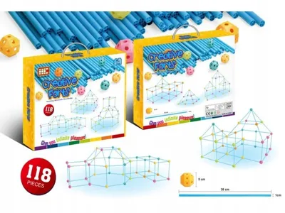 Zdjęcie produktu dla Namiot bazowy Fort Construction Słomki, kostki, Pat