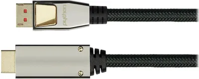 Zdjęcie produktu dla Python DisplayPort 1.4/- HDMI 2.0 Kabel Nylong. schwarz 10m