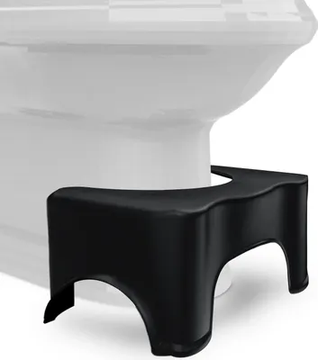 Produktbild von BUDDLEY® Toilettenhocker Schwarz - Klohocker für richtige Haltung - Toilettenhocker Erwachsene und Kinder - WC Hocker für natürliche Hockposition