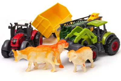 Produktbild von Dromader Kleine Farm Traktor Fahrzeugset mit Anhängern