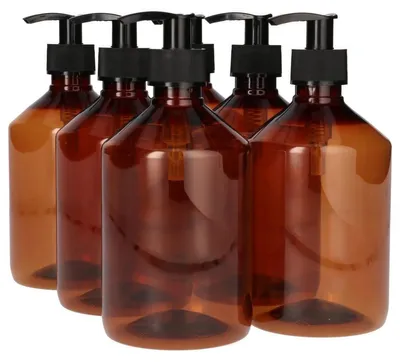 Productafbeelding van 6x500ml Lege PET Flessen Met Dispenserpomp